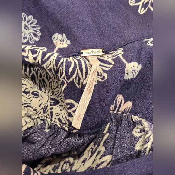 Free People Hawaiian Floral Navy Wrap Dress - Picture 10 of 10